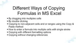 Different Ways of Copying Formulas   MS Excel