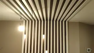Монтаж декоративных реек на потолок. 