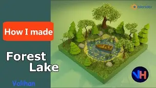 Forest Lake | Blender Modeling Low Poly Environment | Timelapse Modeling