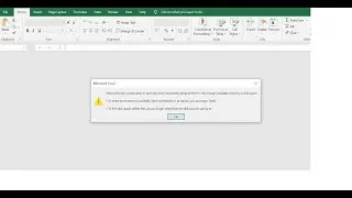 Microsoft Excel Cannot Open Or Save Any More Documents Because There Is Not Enough Available Memory