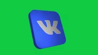 3d VKontakte logo GREEN SCREEN chroma key animation