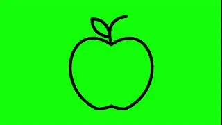 Animated Apple Icon on Green Screen With Pop-up Sound