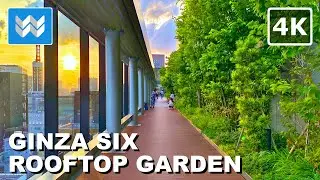 [4K] GINZA SIX ROOFTOP GARDEN in Ginza Tokyo Japan 🇯🇵 2024 Sunset Walking Tour Vlog & Travel Guide