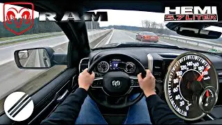 DODGE RAM 1500 HEMI 5.7 V8 LARAMIE SPORT  TOP SPEED DRIVE ON GERMAN AUTOBAHN 🏎