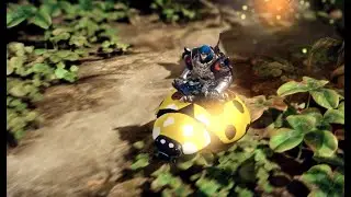 Happily riding yellow lady bug mount in Lost Ark