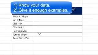 Highline Excel 2016 Class 18: Clean & Transform Data: Replace, Flash Fill, Text To Columns, Formulas