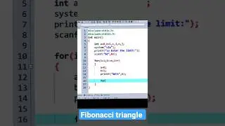 C Program To Generate Fibonacci Triangle|Fibonacci series in c 