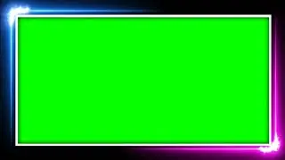 Blue and pink neon light moving Boarder frame green screen animation effects HD footage