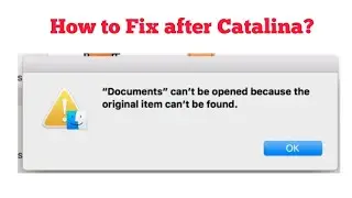 File or Documents cant be Opened because the Original Item Cant be Found error on Mac - Solved