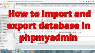 PHPMyAdmin Database Import and Export: Step-by-Step Guide and Common Errors | In Hindi