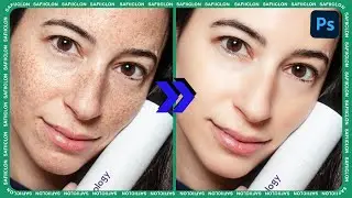 [ Photoshop Tutorial ] Remove Freckles - Retouching Technique In Photoshop