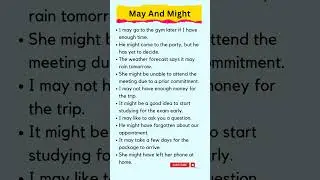 May and Might Sentences | Daily Use Sentences. 