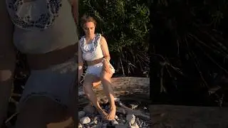 sunset yoga on a tree