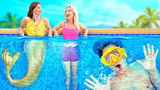 MEINE FREUNDIN EINE MEERJUNGFRAU || Sie lernt, ein Mädchen zu sein! Lustige Szenen auf 123GO! SCHOOL
