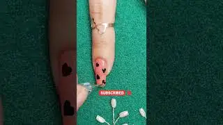 Small Heart Texture Nail Paint Idea #shorts