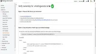 How to verify ownership in Bing Webmasters Tool after you have added your website