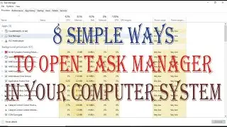 how to open task manager?? || 8 simple tricks || Swain Guide ||