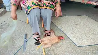 woman butcher chicken/ sumya vlog