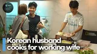 Newlyweds' sweet daily life... Husband sees working wife off and prepares dinner | couple vlog