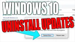 How To Remove A Previously Installed Windows 10 Update