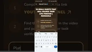 10 Small HABITS That Will Change YOUR Life Forever | MemeGirls code | Memefi Today New Video Code