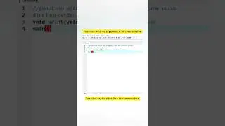 Function with no argument and no return value #shorts #shortsvideo #youtubeshorts #cprogramming