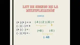 LEY DE LOS SIGNOS DE LA MULTIPLICACIÓN Y DIVISION