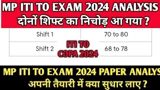 MP ITI TO Exam 2024 Paper Analysis All Shift | MP ITI TO Exam 2024 में Questions कहाँ से आ रहे हैं ?