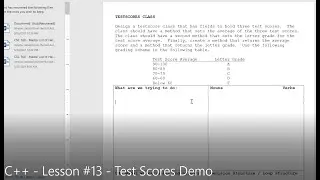 C++ - Lesson #13 - Test Scores Demo