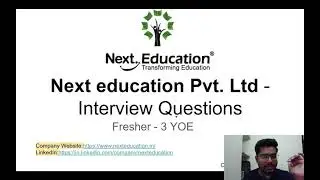 Next Education Pvt. ltd. Testing interview questions and answers | Fresher🤟 | @MohantyAcademy​