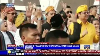 Momen Akrab Pasangan Calon Presiden dan Calon Wakil di Deklarasi Kampanye Damai