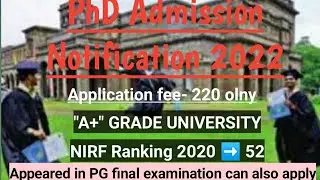 PhD admission Notification 2021-22