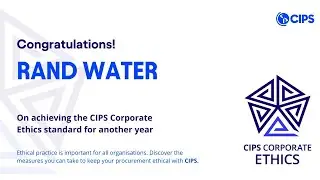 CIPS Africa Excellence In Procurement & Supply Awards 2024, Ethics Certificate: Rand Water