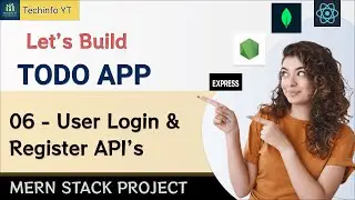 Login And Register API  | Mern todo App | | Mern Stack Project