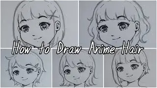 How to Draw Anime Hair PART 1 - Easy Drawing Practice for Beginner // Anime Hair Style References