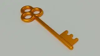 3d моделирование и визуализация золотого ключа в AutoCAD