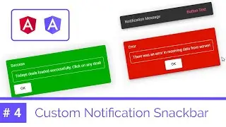 Stylized custom notification in Angular [#4] | Snackbar  component of Material library | Multi-color