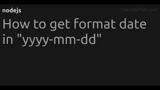 How to get format date in yyyy-mm-dd