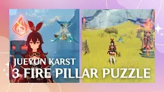 How To Activate 3 Fire Pillars - Jueyun Karst, Liyue | Genshin Impact