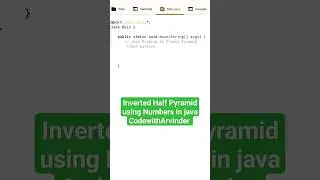 inverted half pyramid using numbers in java