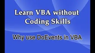 Why use DoEvents in VBA in Hindi