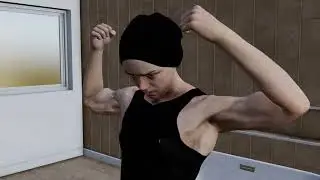 Muscle Growth Animation On The Washroom