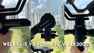 Zhiyun Weebill-S vs DJI Ronin-SC vs Feiyutech AK2000S Comparisons!