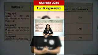 CSIR NET BIG Update | Major Changes in CSIR NET July 2024 | CSIR NET Result 2024 | PW