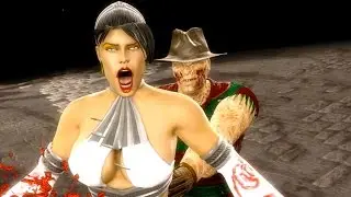 Mortal Kombat 9 - All Fatalities & X-Rays on Kitana White Costume Skin Mod 4K Ultra HD Gameplay Mods