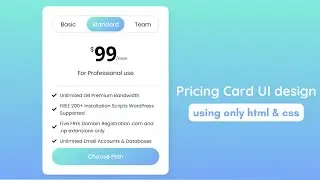 Animated Pricing Card UI Design using only HTML & CSS