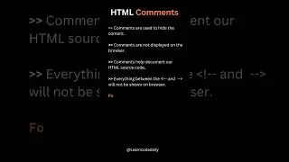 What Are HTML Comments ? || #html  #tutorial #shorts #video #viralvideo
