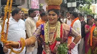Nisha Kranthi Dance at Golconda Bonalu 2023 | Bangaru Bonam | Jogini Nisha kranthi Bonam 2023
