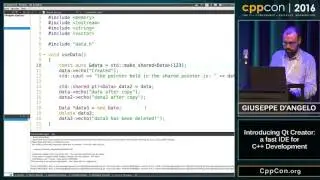 CppCon 2016: Giuseppe D'Angelo “Introducing Qt Creator: a fast IDE for C++ development