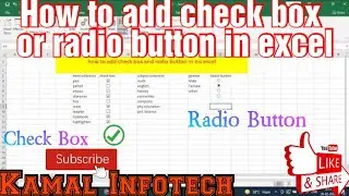 how to insert checkbox in excel | how to insert radio button in excel | check box in excel